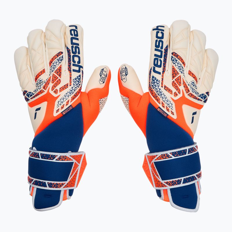 Brankářské rukavice Reusch Attrakt Gold X Guardian shocking orange/energize blue 2