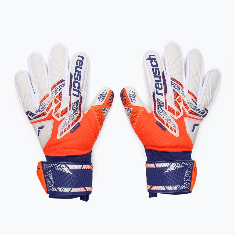 Brankářské rukavice Reusch Attrakt Silver shocking orange/energize blue 2