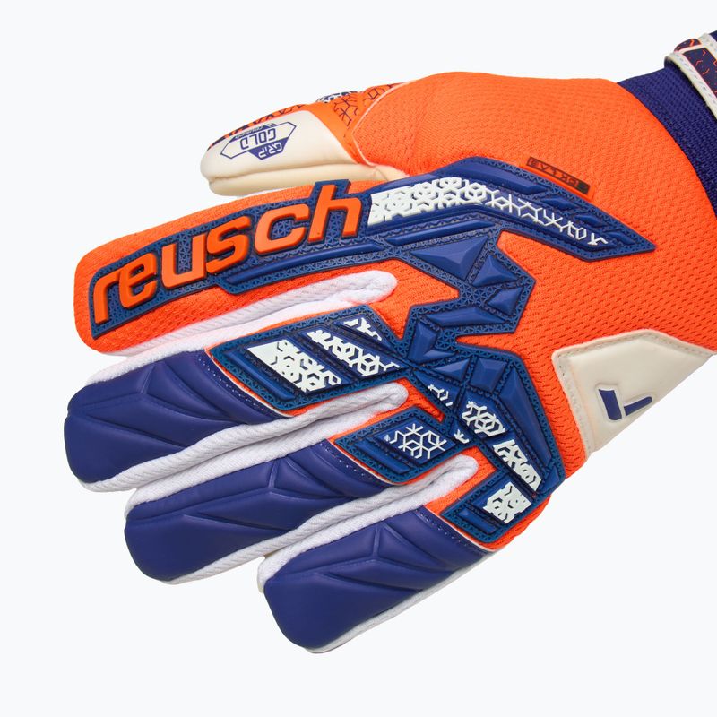 Dětské brankářské rukavice Reusch Attrakt Freegel Gold NC Junior oranžové/modré 6