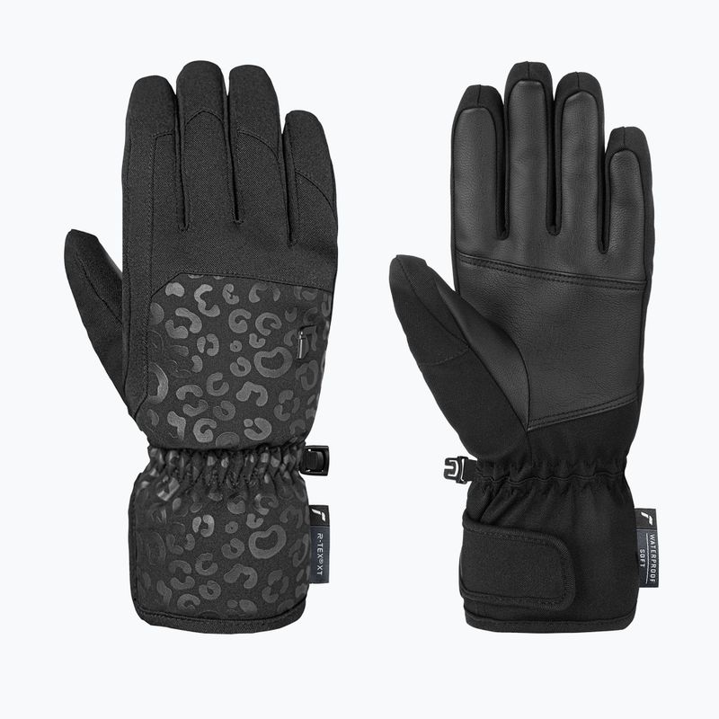 Dámské lyžařské rukavice Reusch Keira R-Tex XT black/black leopard