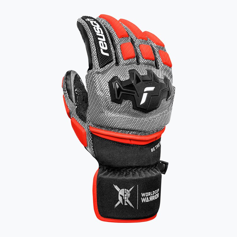 Pánské lyžařské rukavice Reusch Worldcup Warrior GS black/silver/fluo red 3