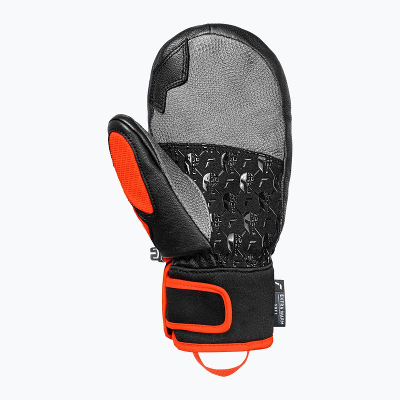 Dětské lyžařské rukavice Reusch Worldcup Warrior GS Mitten black/silver/fluo red 3