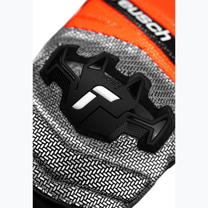 Dětské lyžařské rukavice Reusch Worldcup Warrior GS Mitten black/silver/fluo red 5
