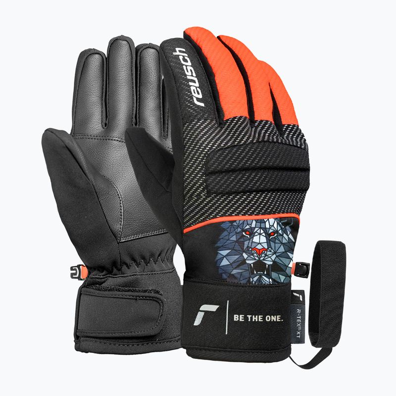 Dětské lyžařské rukavice Reusch Warrior R-Tex XT Junior black/silver/fluorescent red 2