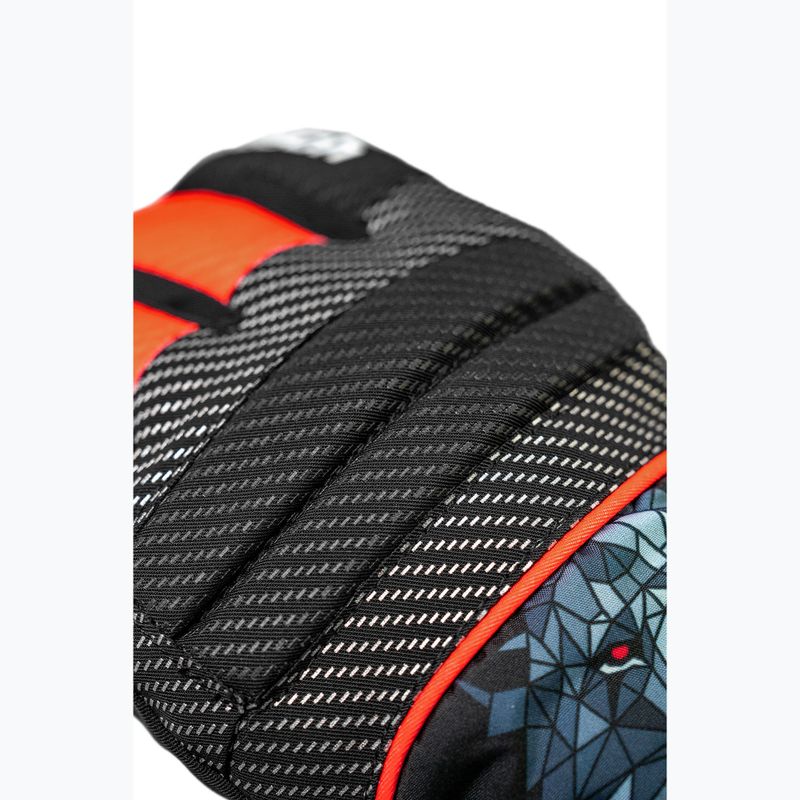 Dětské lyžařské rukavice Reusch Warrior R-Tex XT Junior black/silver/fluorescent red 6