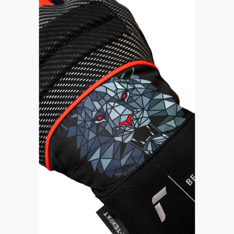 Dětské lyžařské rukavice Reusch Warrior R-Tex XT Junior black/silver/fluorescent red 7