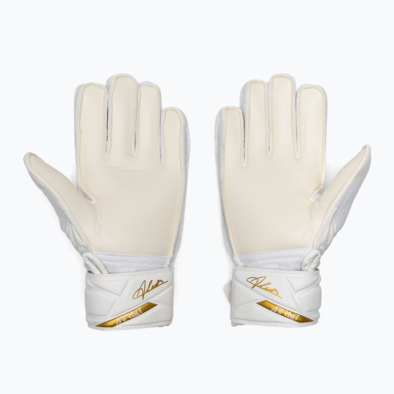 Dětské brankářské rukavice Reusch Attrakt AB1 Solid Junior white/gold 3