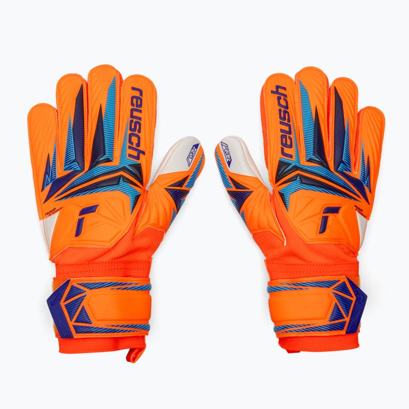 Dětské brankářské rukavice Reusch Attrakt Grip Junior shocking orange/blue 2