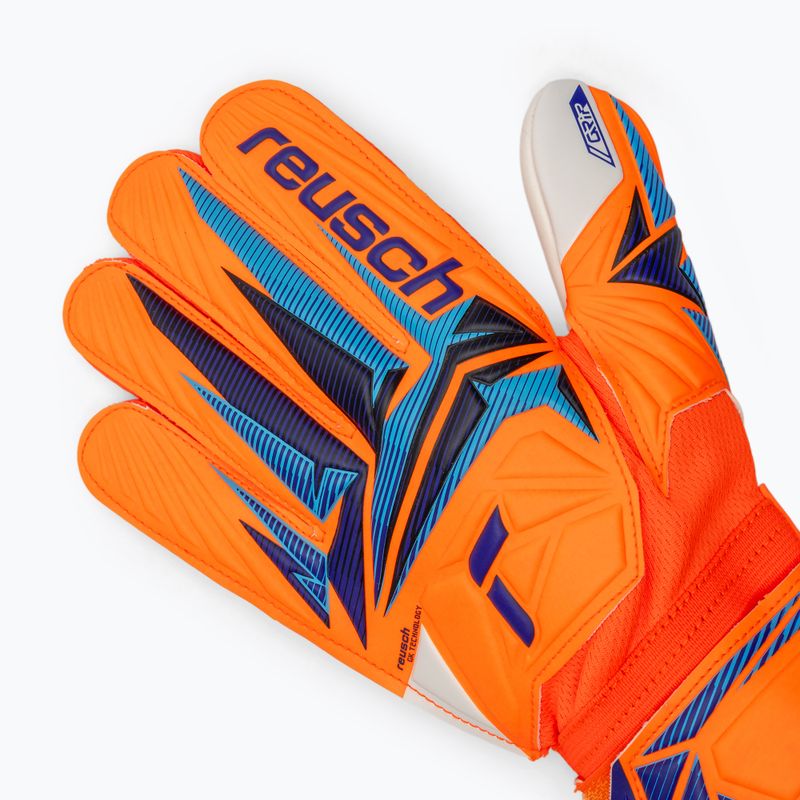 Dětské brankářské rukavice Reusch Attrakt Grip Junior shocking orange/blue 4