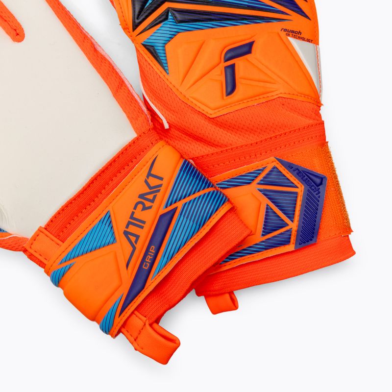 Dětské brankářské rukavice Reusch Attrakt Grip Junior shocking orange/blue 5