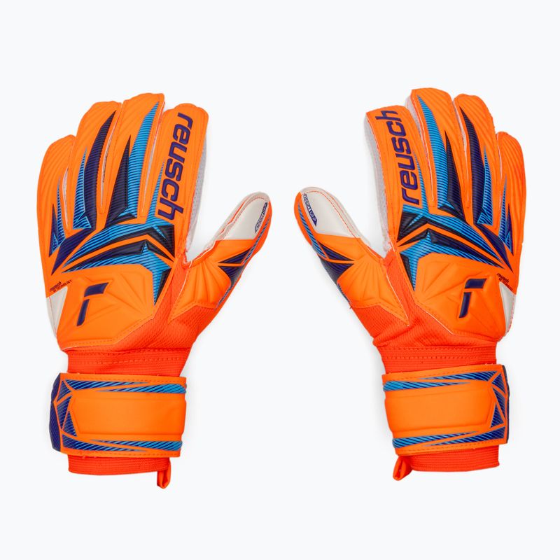Dětské brankářské rukavice Reusch Attrakt Advance Junior shocking orange/blue 2