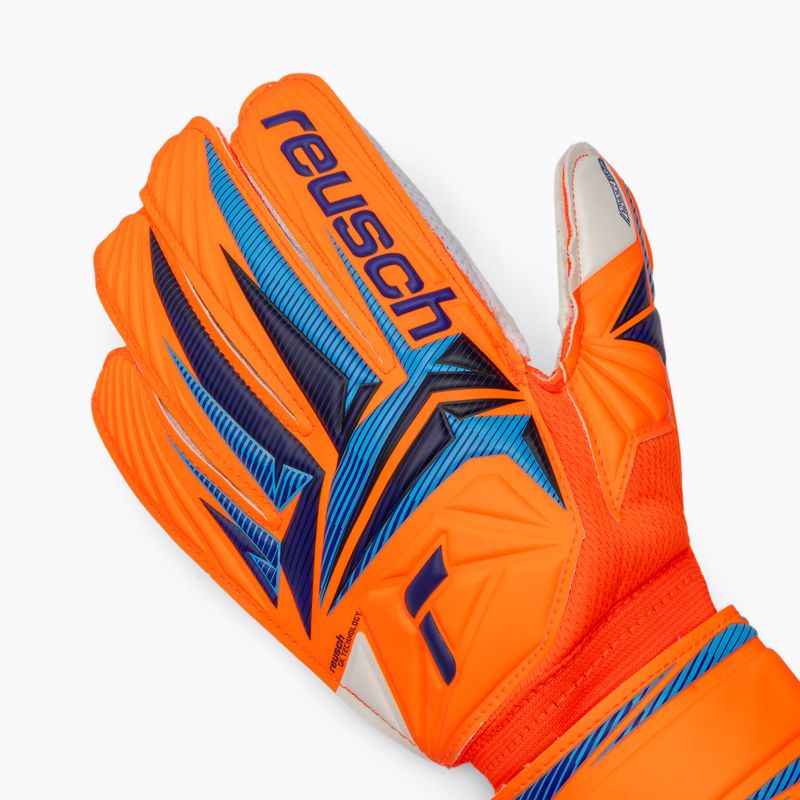 Dětské brankářské rukavice Reusch Attrakt Advance Junior shocking orange/blue 4