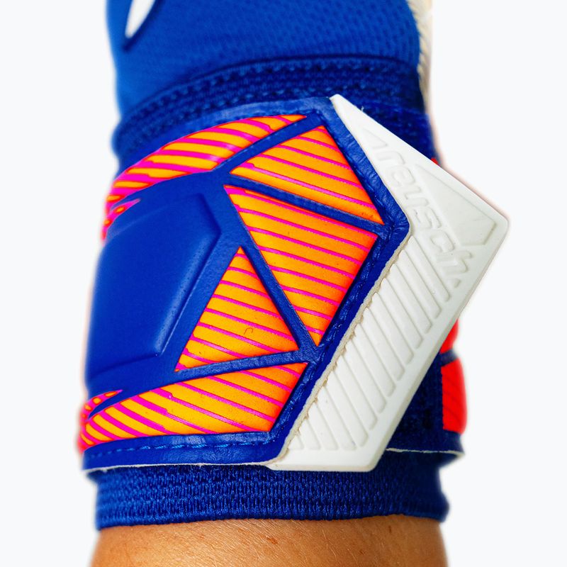 Brankářské rukavice Reusch Attrakt Gold X NC sharp blue/white/shocking orange 7