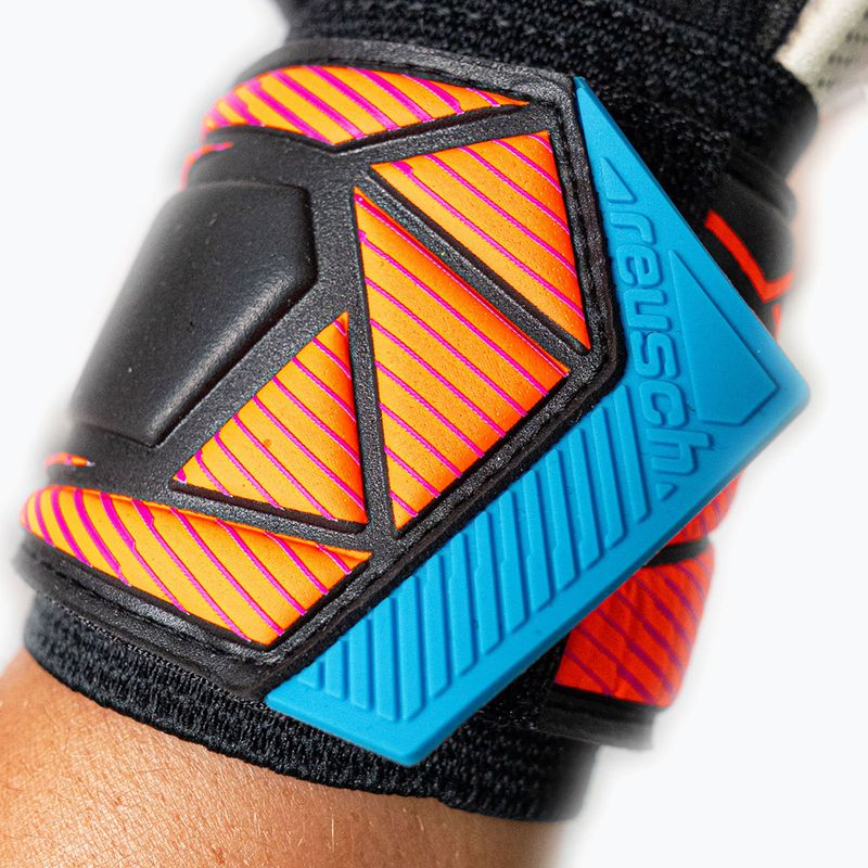 Brankářské rukavice Reusch Attrakt Advance Evolution Glueprint black/aqua blue/shocking orange 8