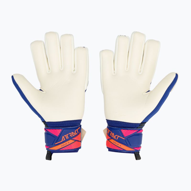 Dětské brankářské rukavice Reusch Attrakt Gold X NC Junior sharp blue/white/shocking orange 3