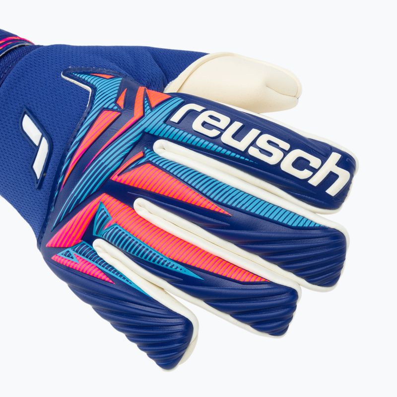 Dětské brankářské rukavice Reusch Attrakt Gold X NC Junior sharp blue/white/shocking orange 4