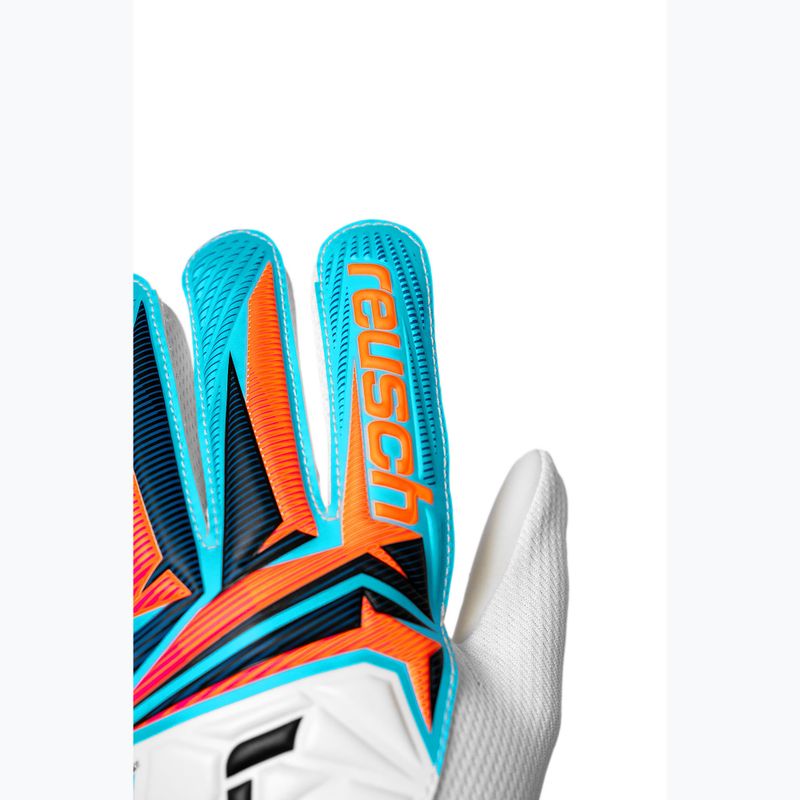 Dětské brankářské rukavice Reusch Attrakt Starter Solid Junior white/light blue 5