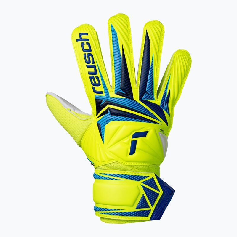 Dětské brankářské rukavice Reusch Attrakt Solid Junior safety yellow/blue 2