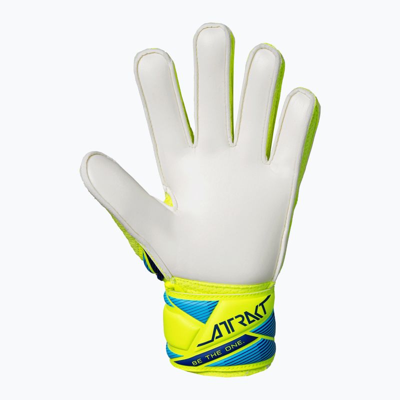 Dětské brankářské rukavice Reusch Attrakt Solid Junior safety yellow/blue 3