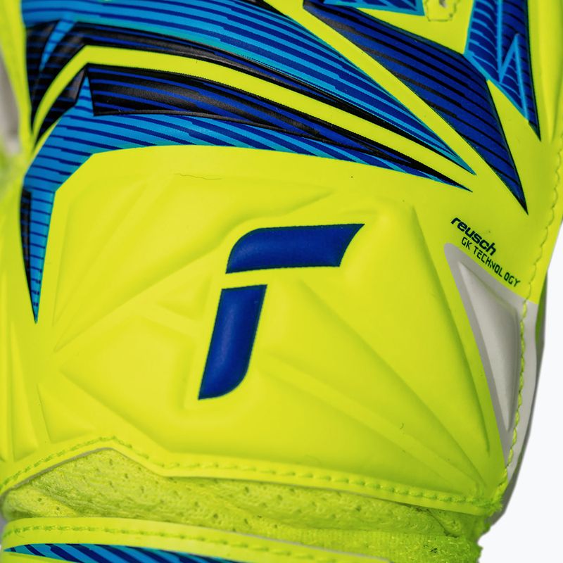 Dětské brankářské rukavice Reusch Attrakt Solid Junior safety yellow/blue 5