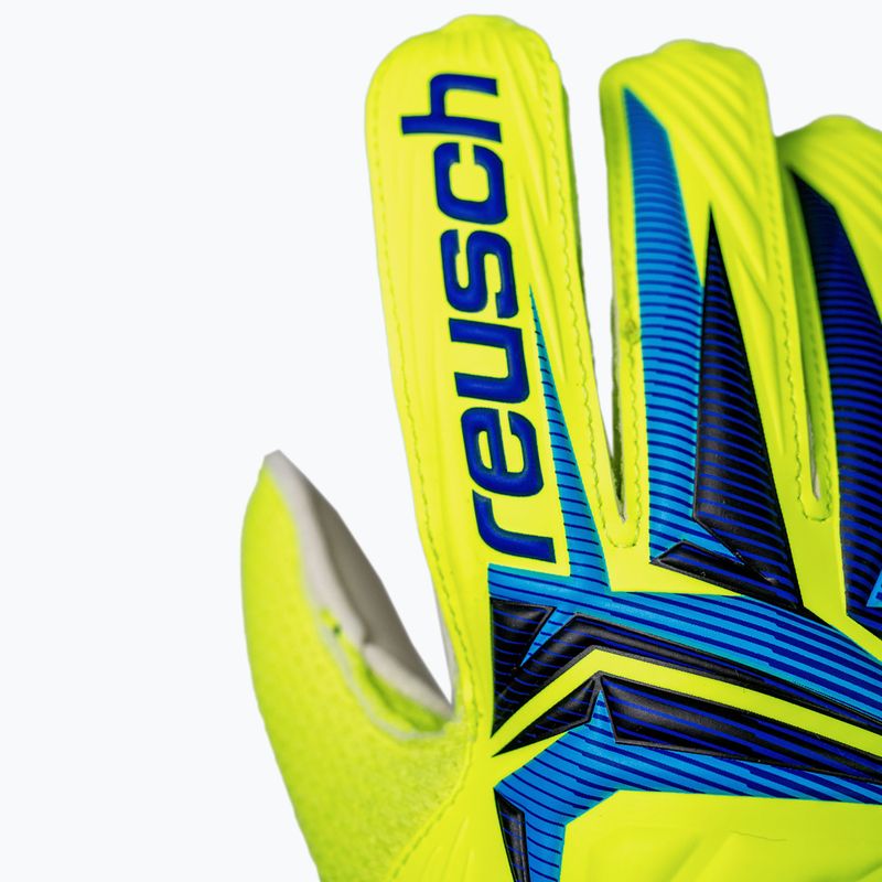 Dětské brankářské rukavice Reusch Attrakt Solid Junior safety yellow/blue 7