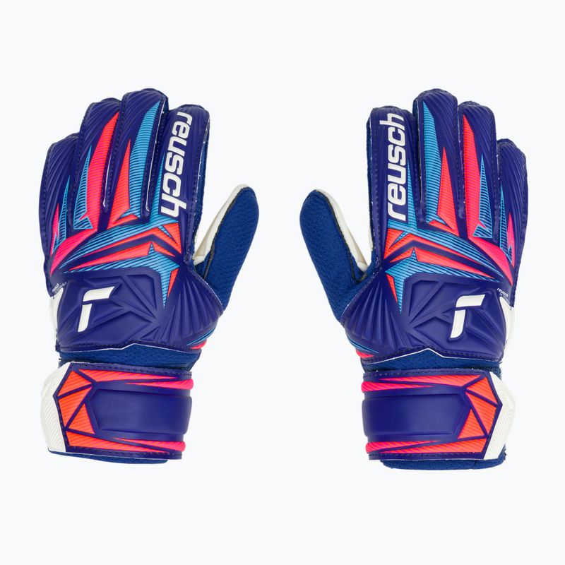 Dětské brankářské rukavice Reusch Attrakt Solid Junior sharp blue/white/shocking orange 2