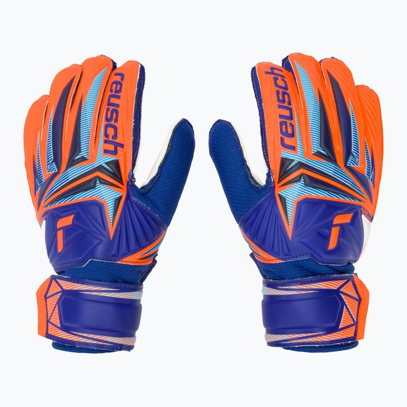Dětské brankářské rukavice Reusch Attrakt Solid Junior sharp blue/shocking orange 2