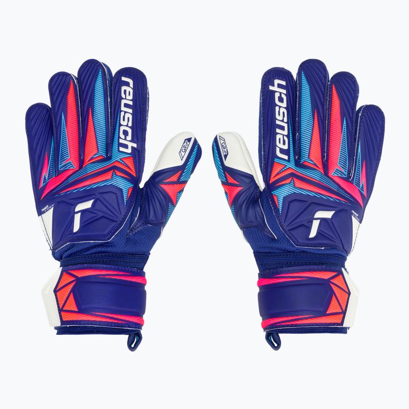 Dětské brankářské rukavice Reusch Attrakt Grip Junior sharp blue/white/shocking orange 2