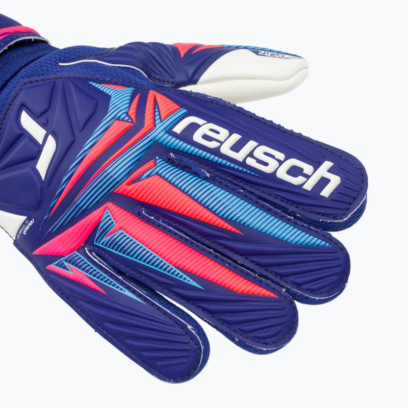 Dětské brankářské rukavice Reusch Attrakt Grip Junior sharp blue/white/shocking orange 4
