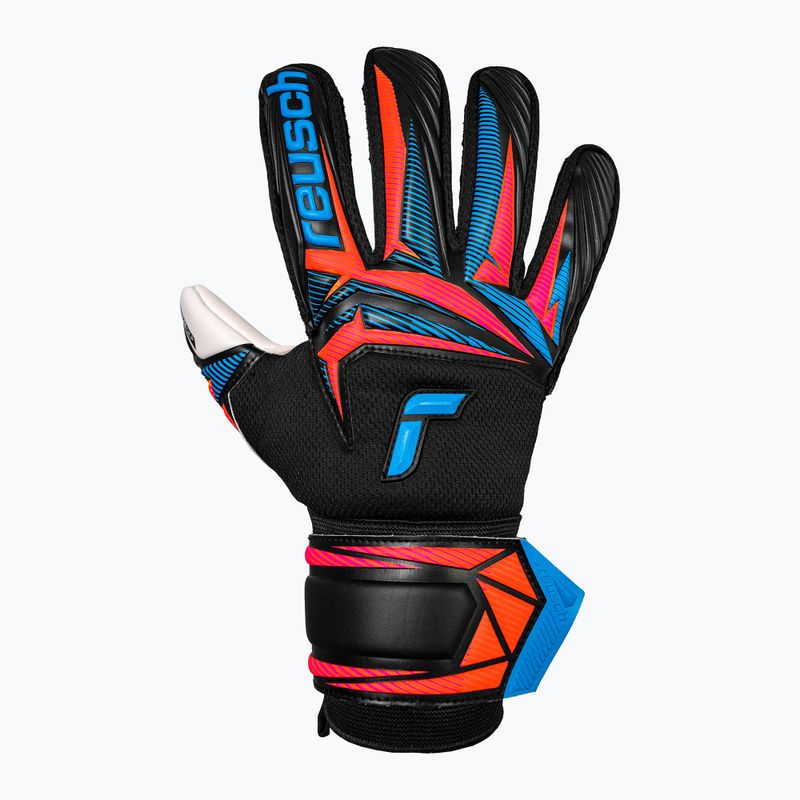 Brankářské rukavice Reusch Attrakt Advance black/aqua blue/shocking orange 2
