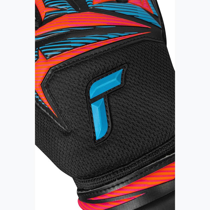 Brankářské rukavice Reusch Attrakt Advance black/aqua blue/shocking orange 6