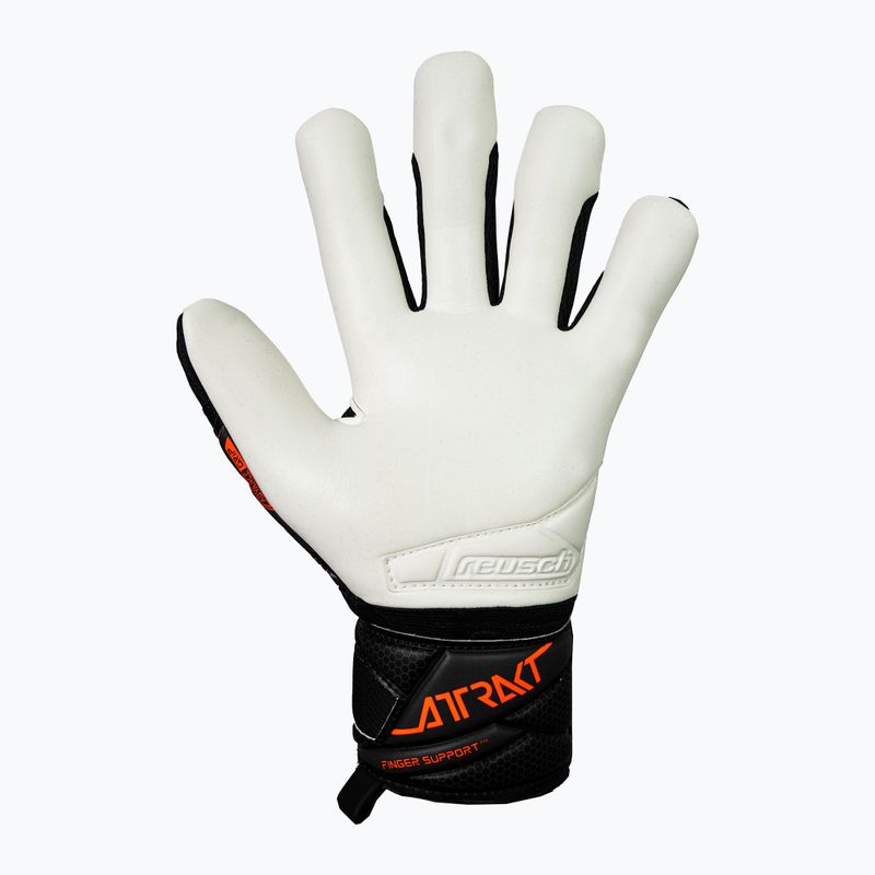Brankářské rukavice Reusch Attrakt Advance Finger Support black/shocking orange 3