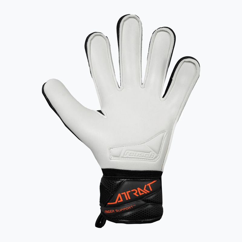 Dětské brankářské rukavice Reusch Attrakt Advance Finger Support Junior black/shocking orange 3