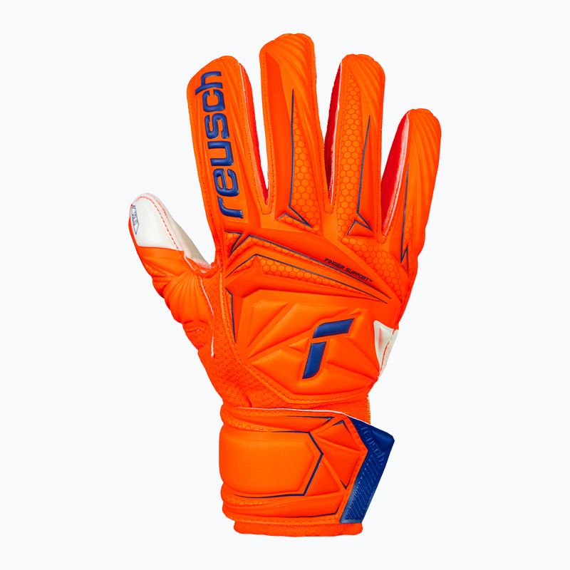 Dětské brankářské rukavice Reusch Attrakt Solid Finger Support Junior shocking orange/blue 2