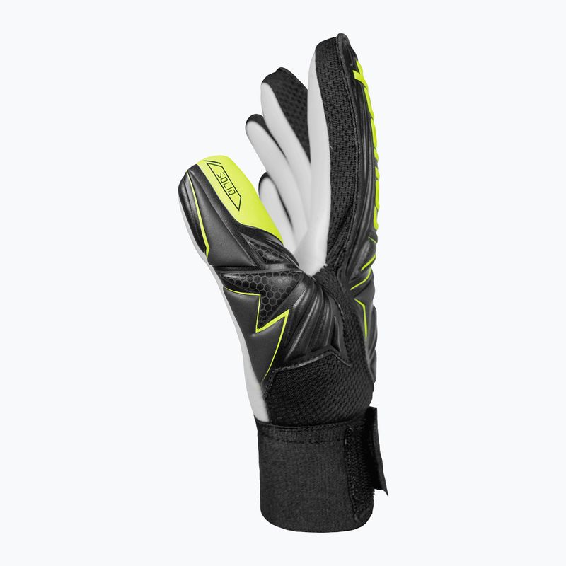 Dětské brankářské rukavice Reusch Attrakt Starter Solid Finger Support Junior black/safety yellow 4