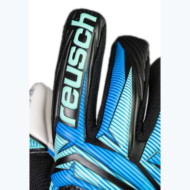 Dětské brankářské rukavice Reusch Attrakt RE:GRIP NC Junior black/ocean light 6