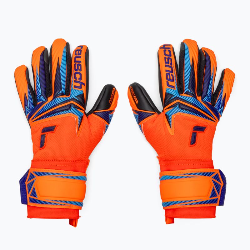 Dětské brankářské rukavice Reusch Attrakt Infinity Evolution NC Junior shocking orange/blue/black 2