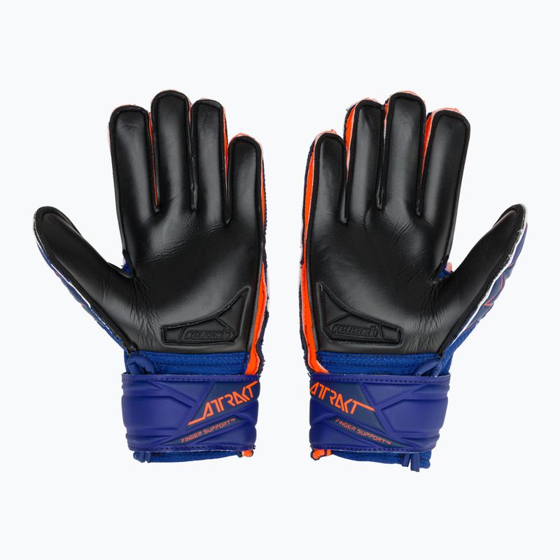 Dětské brankářské rukavice Reusch Attrakt Infinity Finger Support Junior sharp blue/shocking orange/black 3