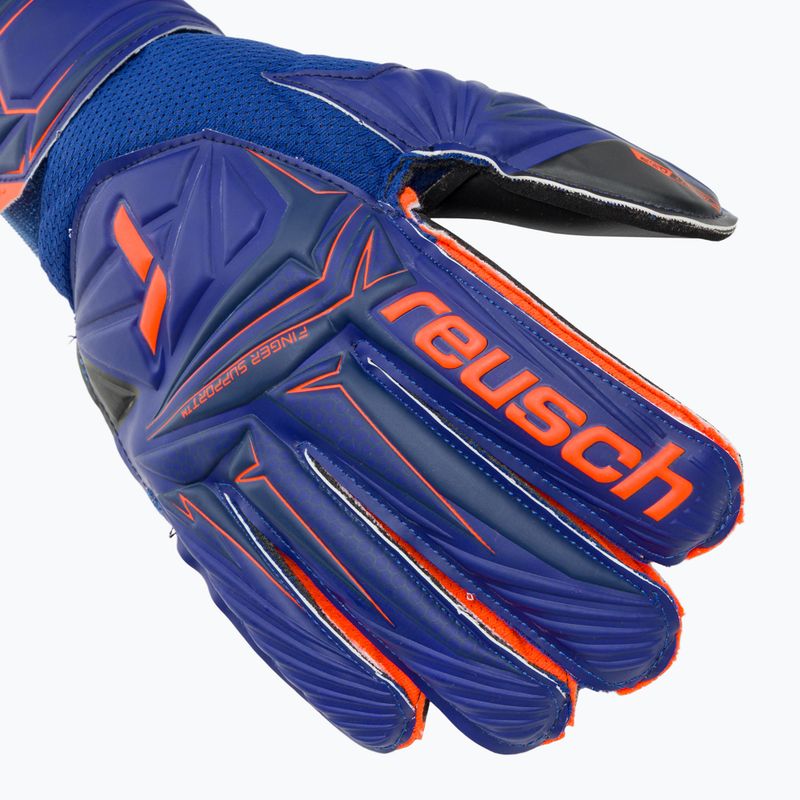 Dětské brankářské rukavice Reusch Attrakt Infinity Finger Support Junior sharp blue/shocking orange/black 4