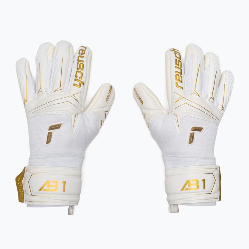 Dětské brankářské rukavice Reusch Attrakt AB1 Advance Junior white/gold 2