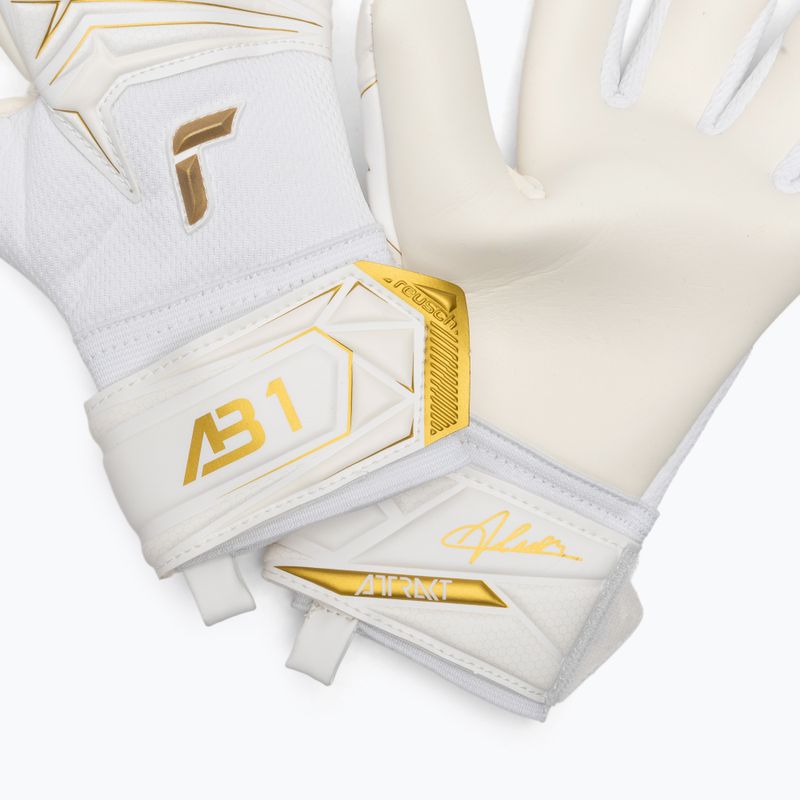 Dětské brankářské rukavice Reusch Attrakt AB1 Advance Junior white/gold 5