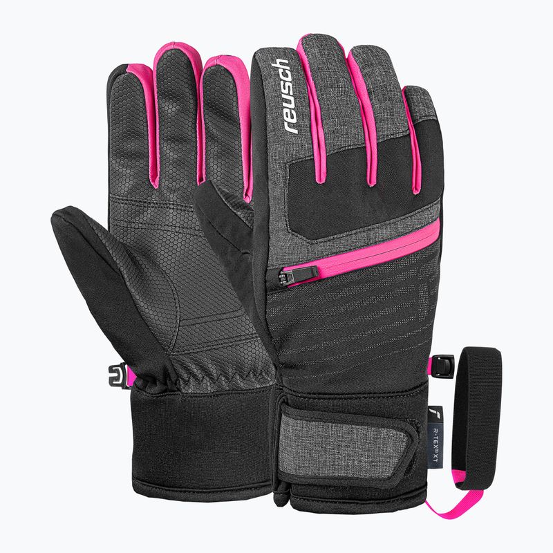 Dětské lyžařské rukavice Reusch Leo R-Tex XT black/black melange/pink glo