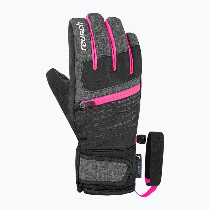 Dětské lyžařské rukavice Reusch Leo R-Tex XT black/black melange/pink glo 2