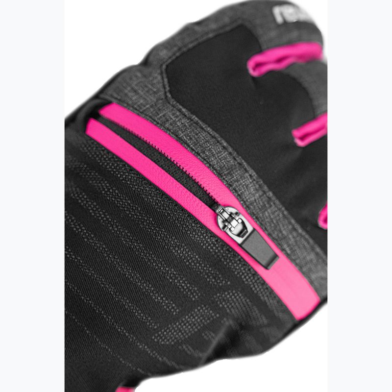 Dětské lyžařské rukavice Reusch Leo R-Tex XT black/black melange/pink glo 6
