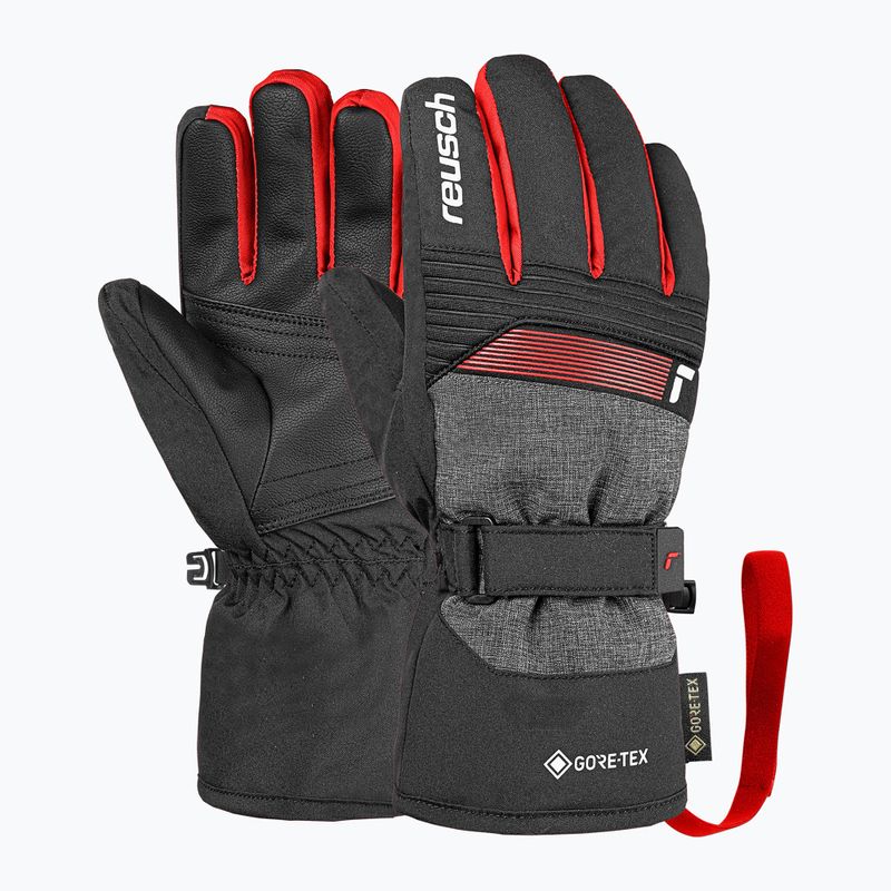 Dětské lyžařské rukavice Reusch Rocket GORE-TEX black/black melange/fire red