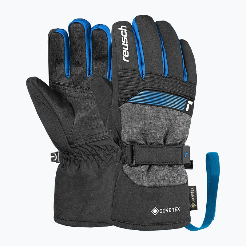 Dětské lyžařské rukavice Reusch Rocket GORE-TEX black/black melange/brilliant blue