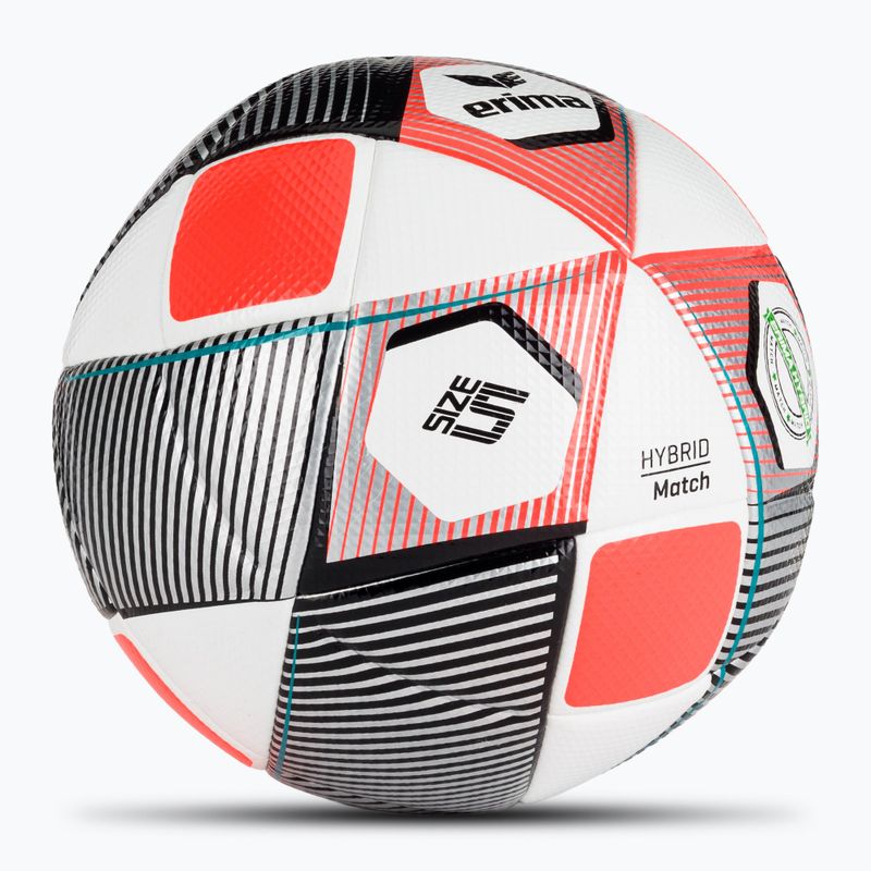 Fotbalový míč ERIMA Hybrid Match silver/fiery-coral velikost 5 2