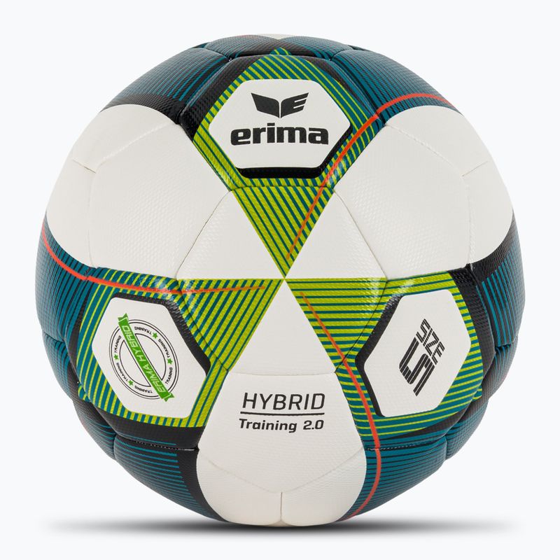 Fotbalový míč ERIMA Hybrid Training 2.0 mykonos blue/lime velikost 5