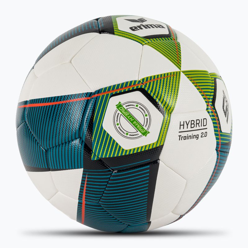 Fotbalový míč ERIMA Hybrid Training 2.0 mykonos blue/lime velikost 5 2