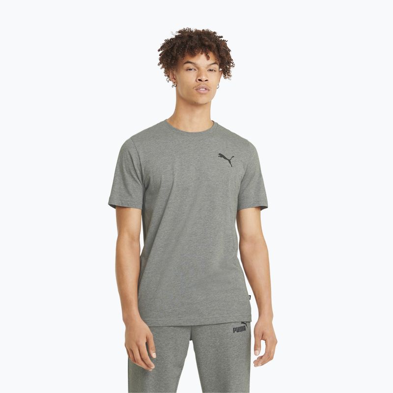 Pánské tričko  PUMA Ess Small Logo Tee medium gray heather/medium gray heather/cat
